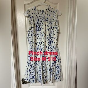 Pinch Blue and White Patterned Dress